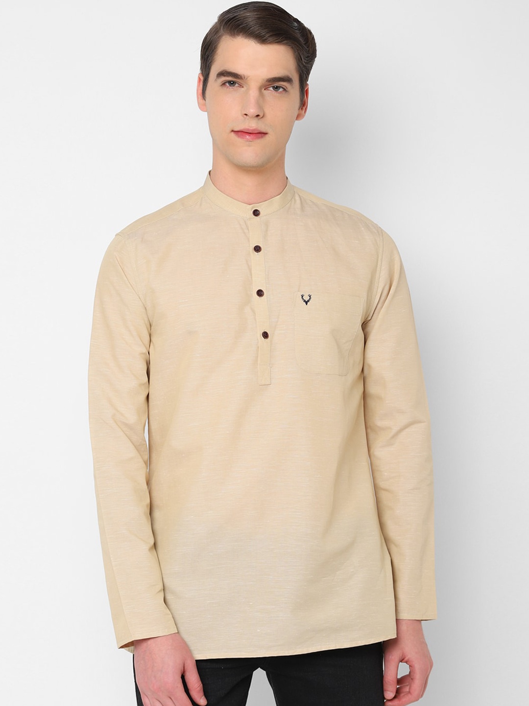 

Allen Solly Men Beige Regular Fit Solid Casual Shirt