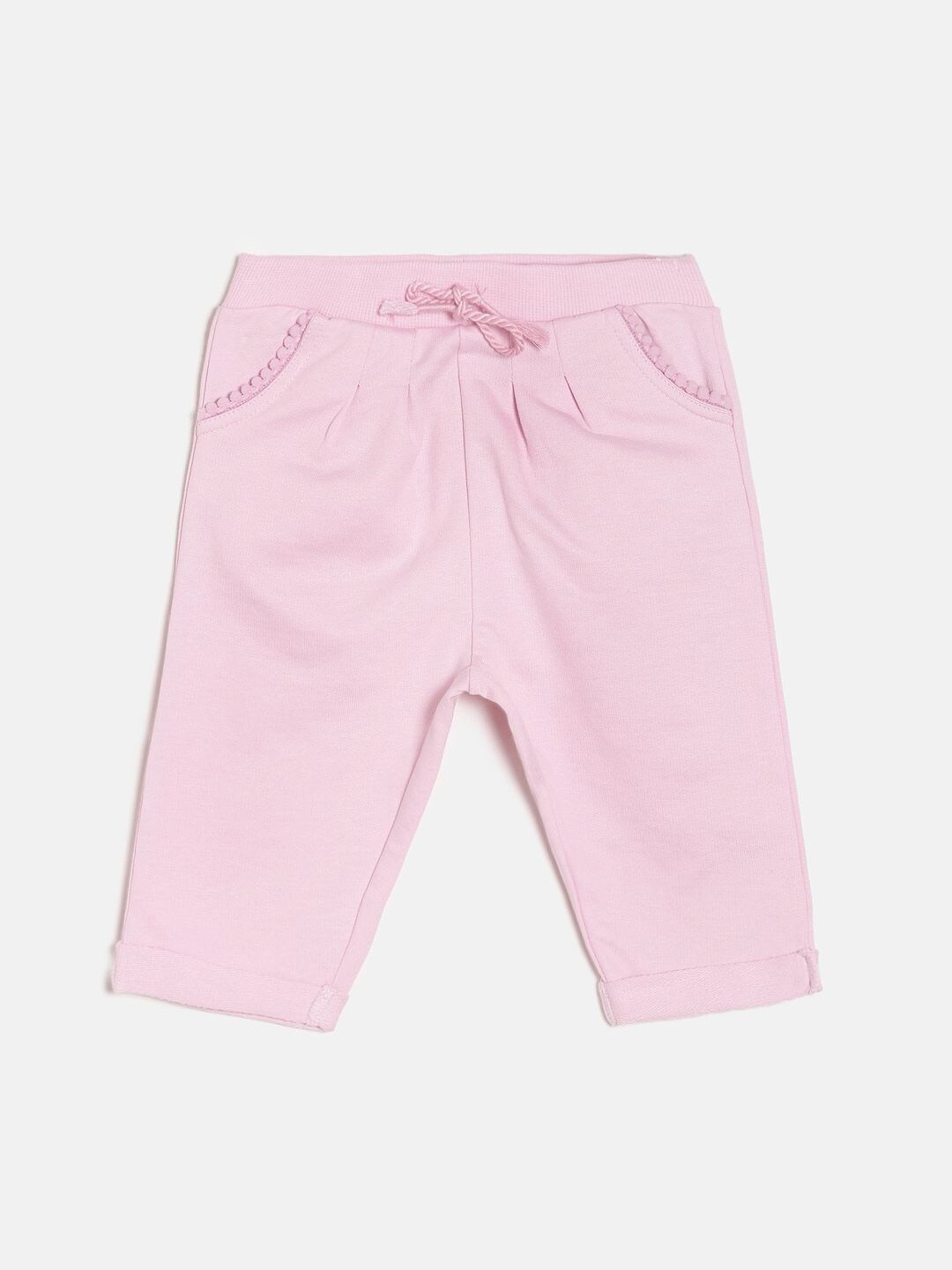 MINI KLUB Girls Pure Cotton Lounge Pants, Pink