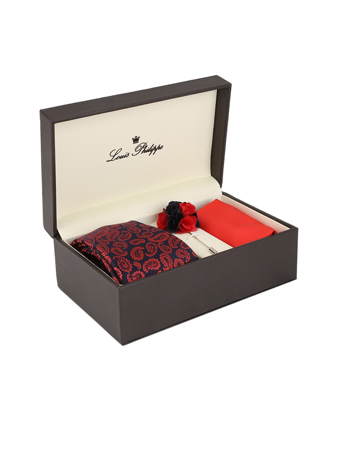 

Louis Philippe Men Red & Blue Printed Accessory Gift Set