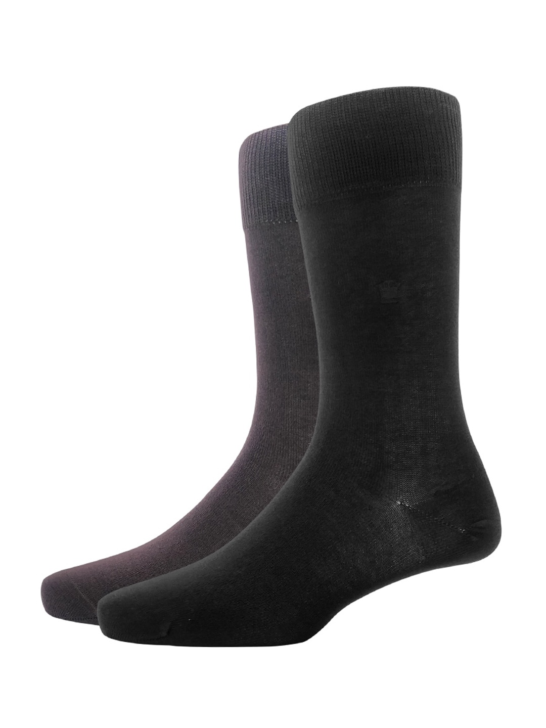 Louis Philippe Men Pack Of 2 Solid Calf-Length Socks, Black