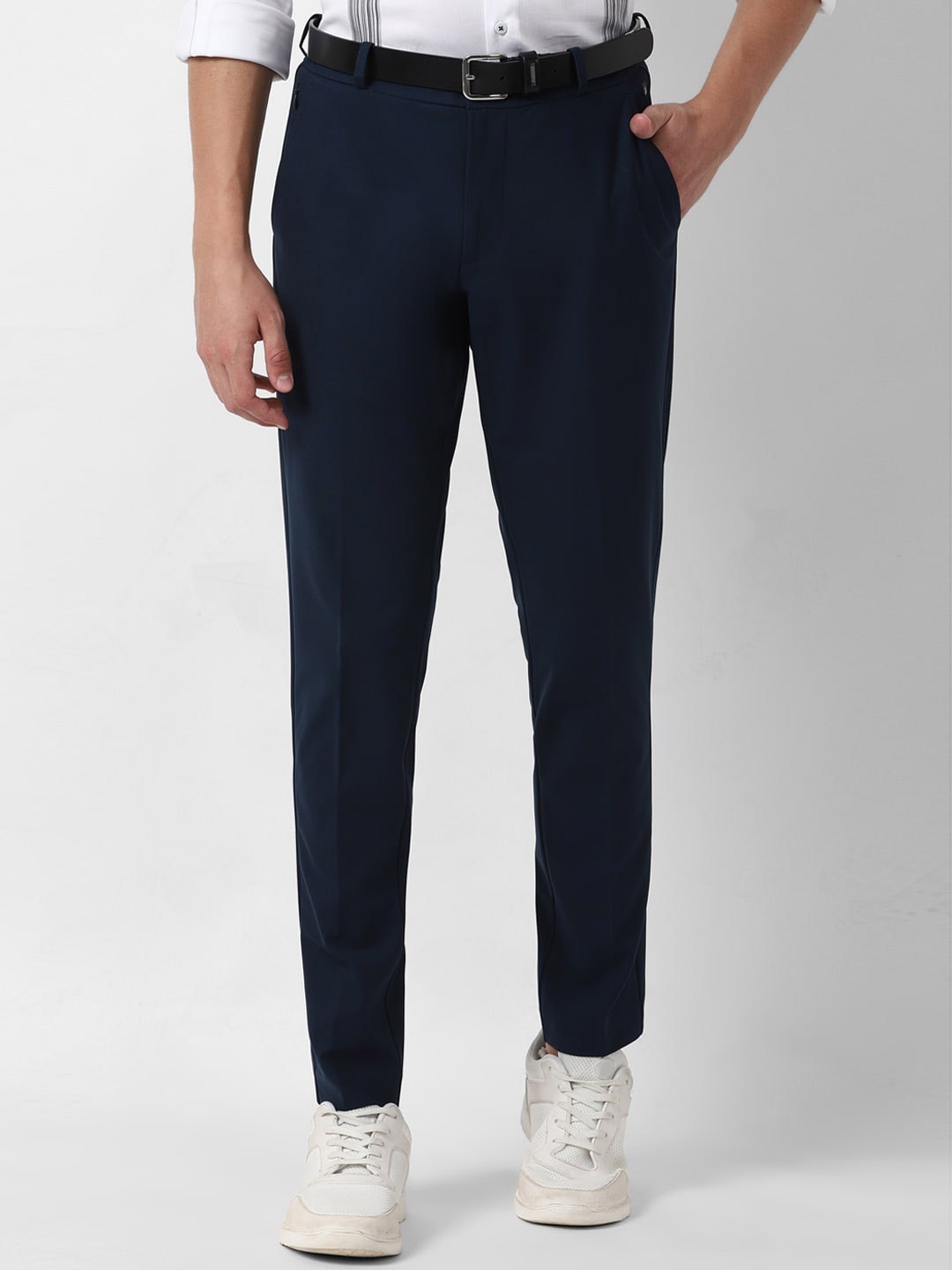 

Louis Philippe Sport Men Navy Blue Slim Fit Solid Regular Trousers