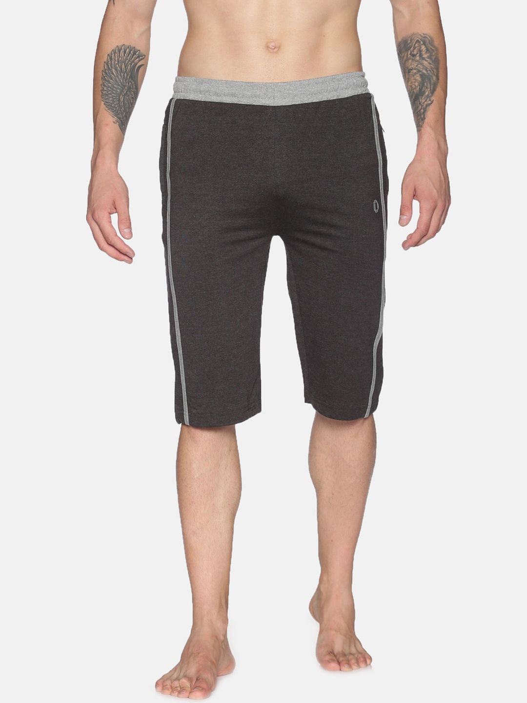 

Dollar Men Charcoal Solid Regular Fit Lounge Shorts