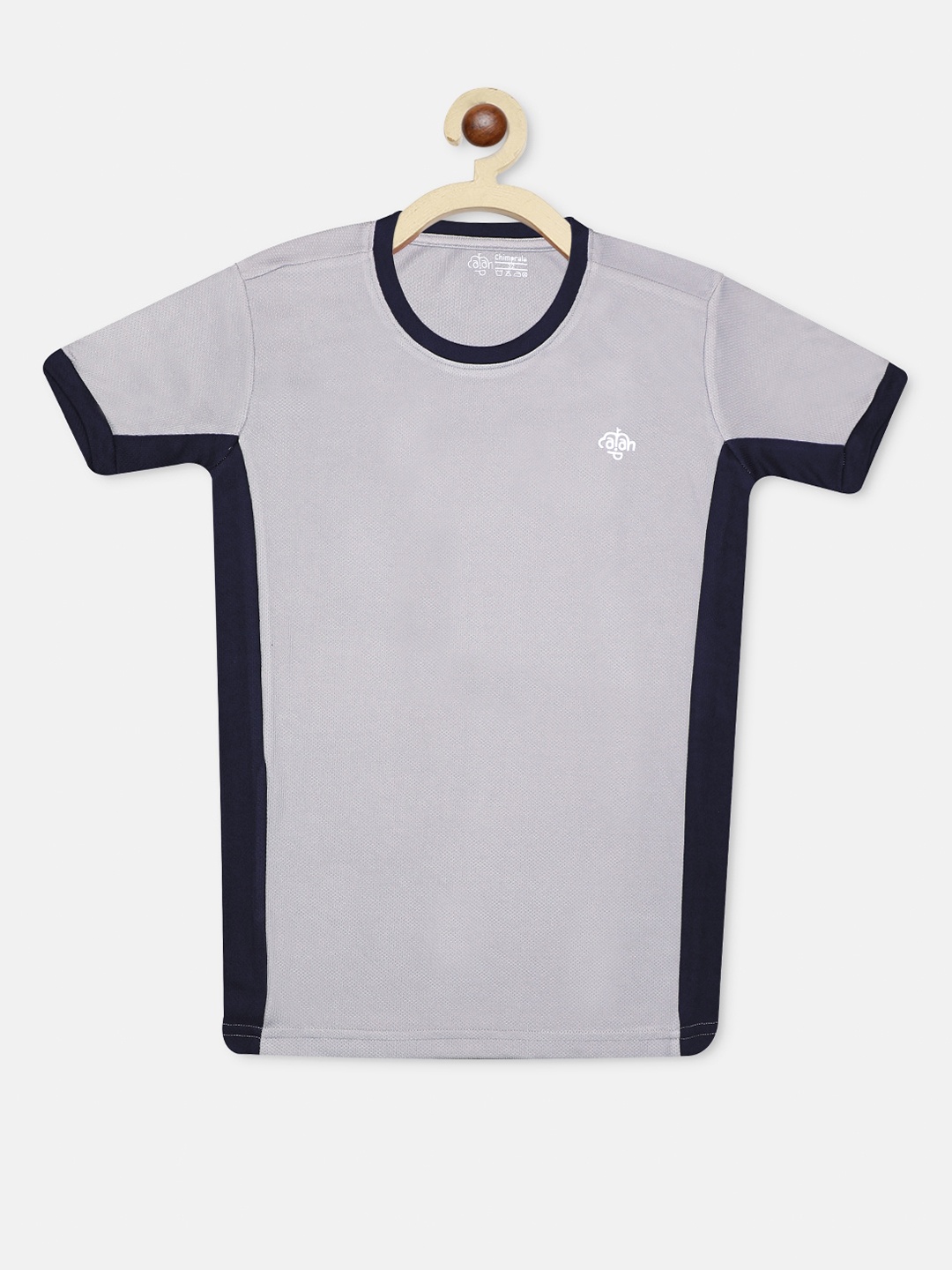 CHIMPRALA Boys Grey Solid Round Neck T-shirt