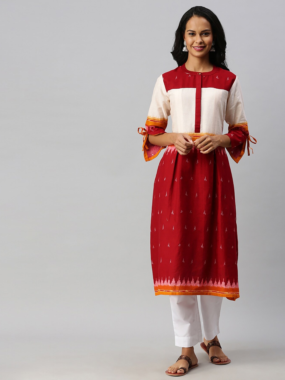 

Soch Women Red & White Printed Kurta