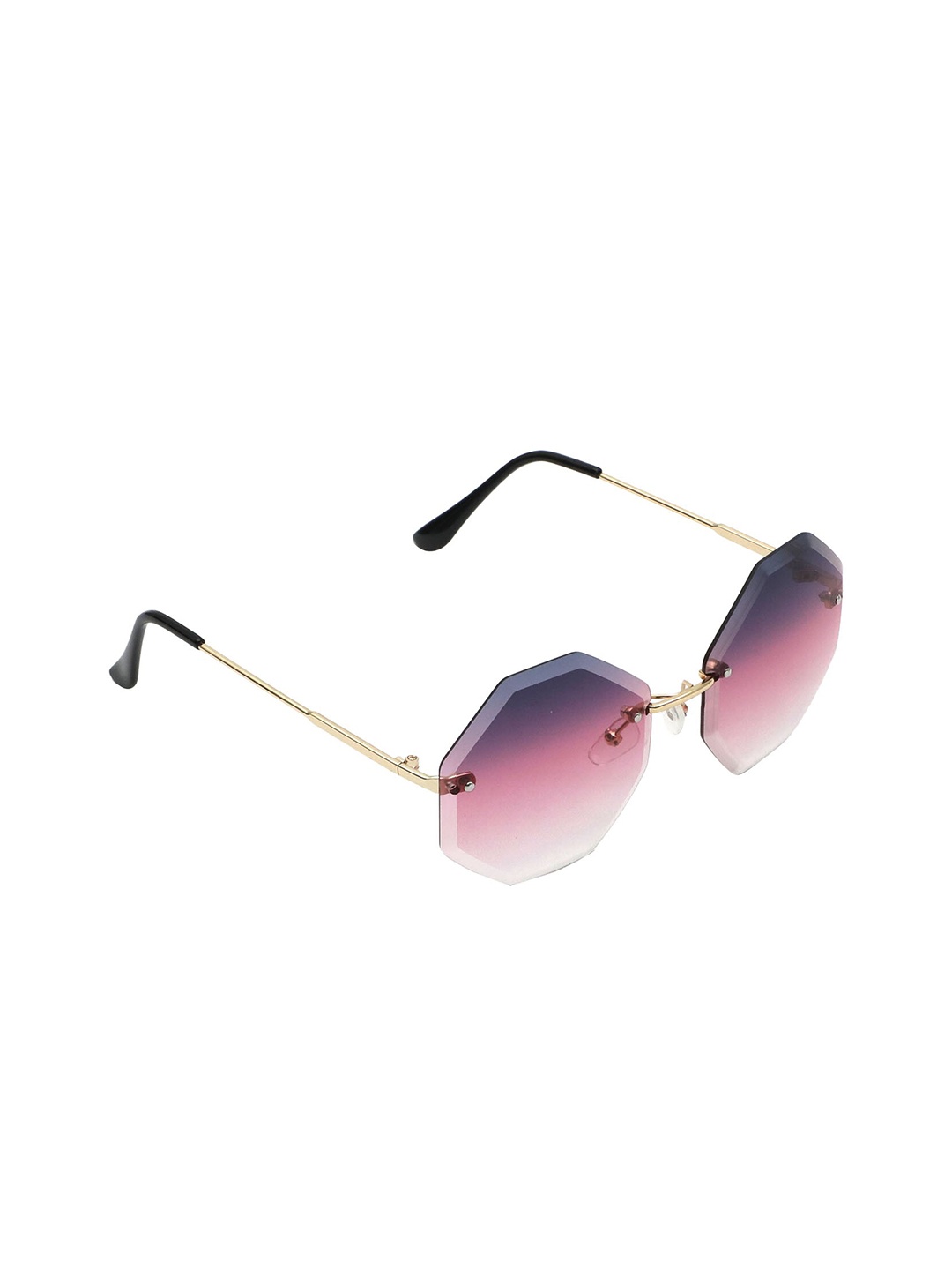 Floyd Women Purple UV Protected Lens & Gold-Toned Round Sunglass RL3 GOLD VIL
