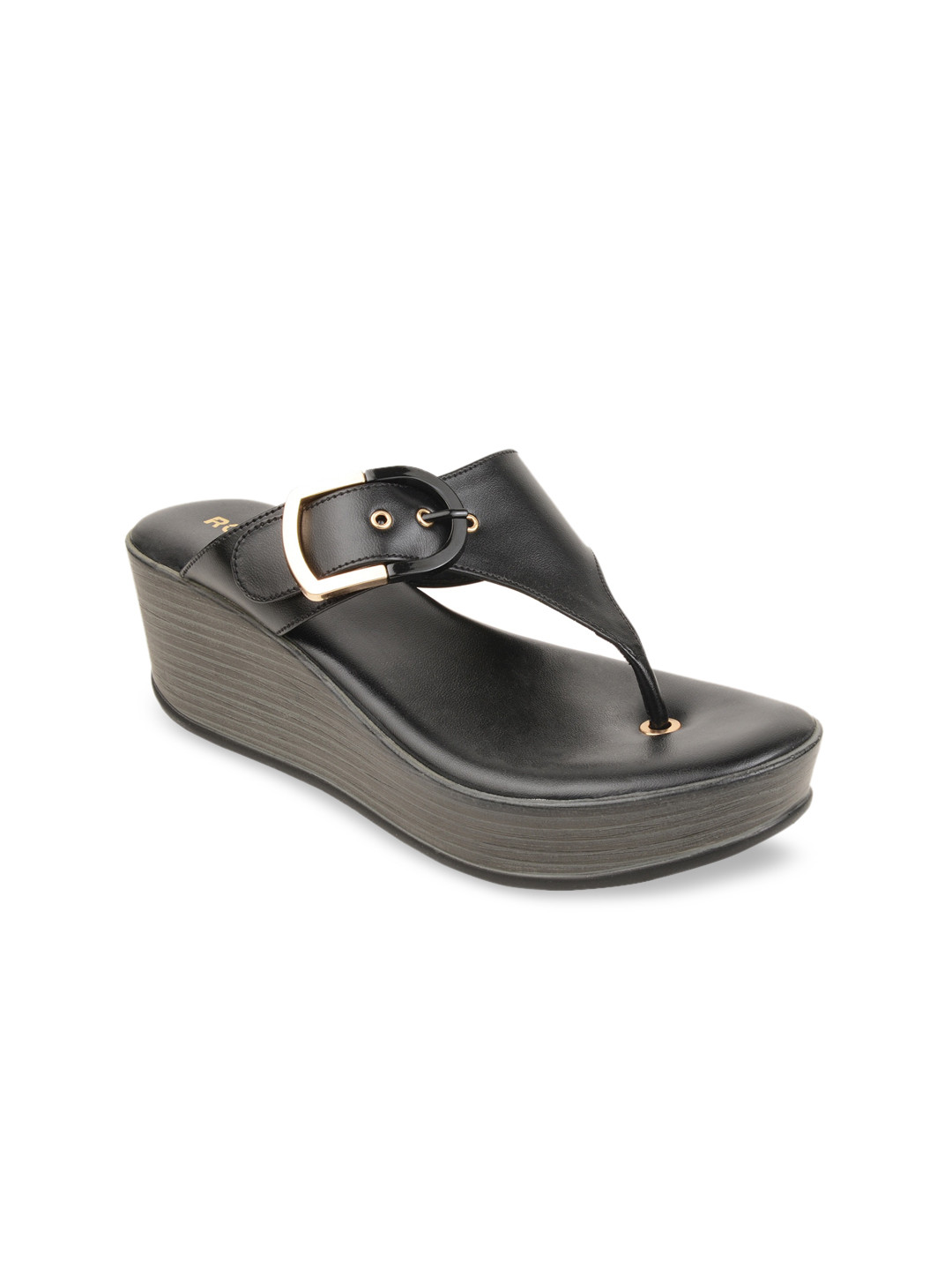 

Rocia Women Black Solid Sandals