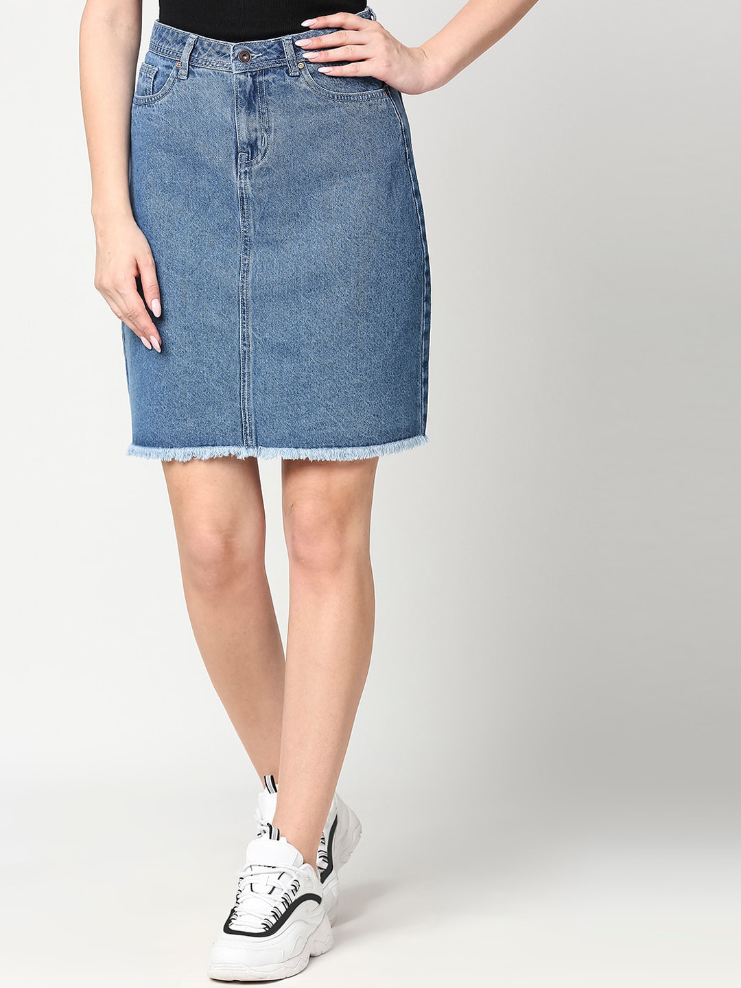 

High Star Blue A-Line Denim Skirt