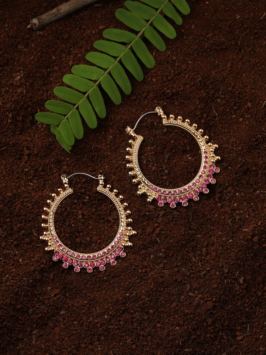 

Accessorize London Ethnic Diamnate Hoop Earrings, Pink