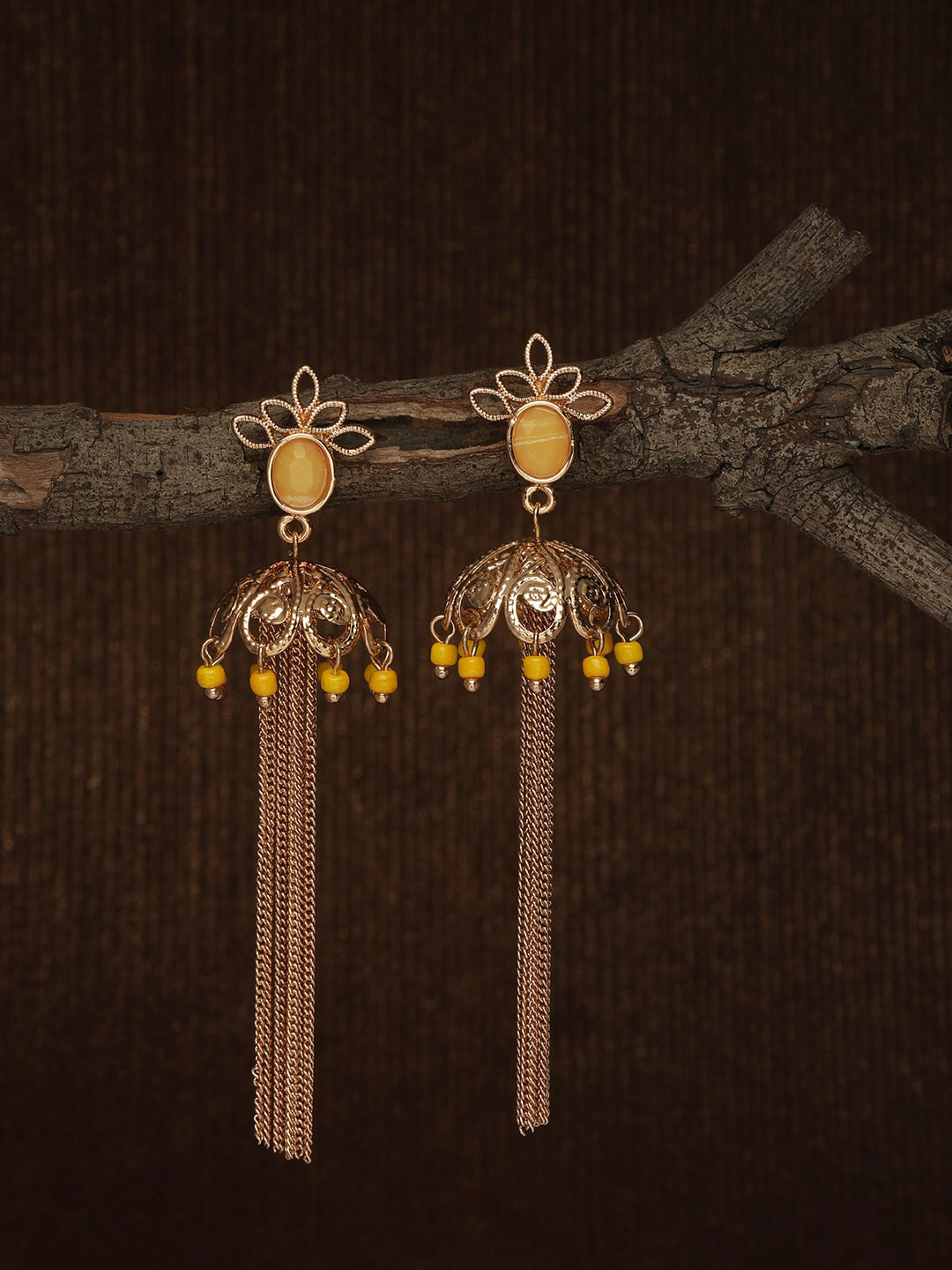 

Accessorize Gold-Plated Tassel Classic Jhumkas