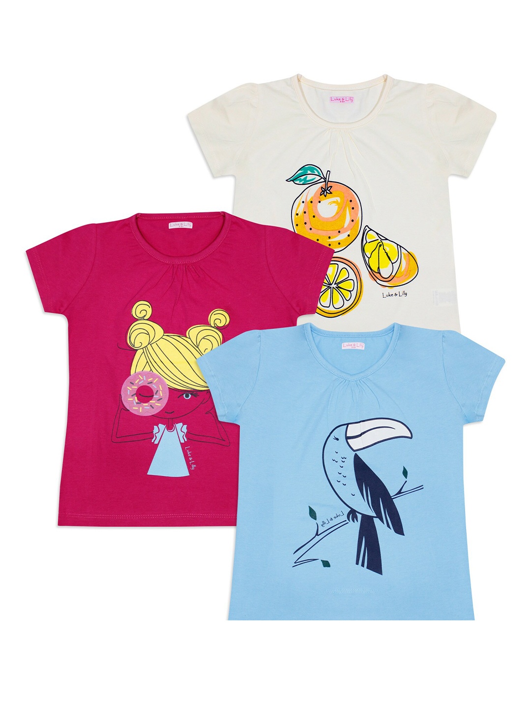 

Luke & Lilly Girls Multicoloured Printed Round Neck T-shirt, Multi