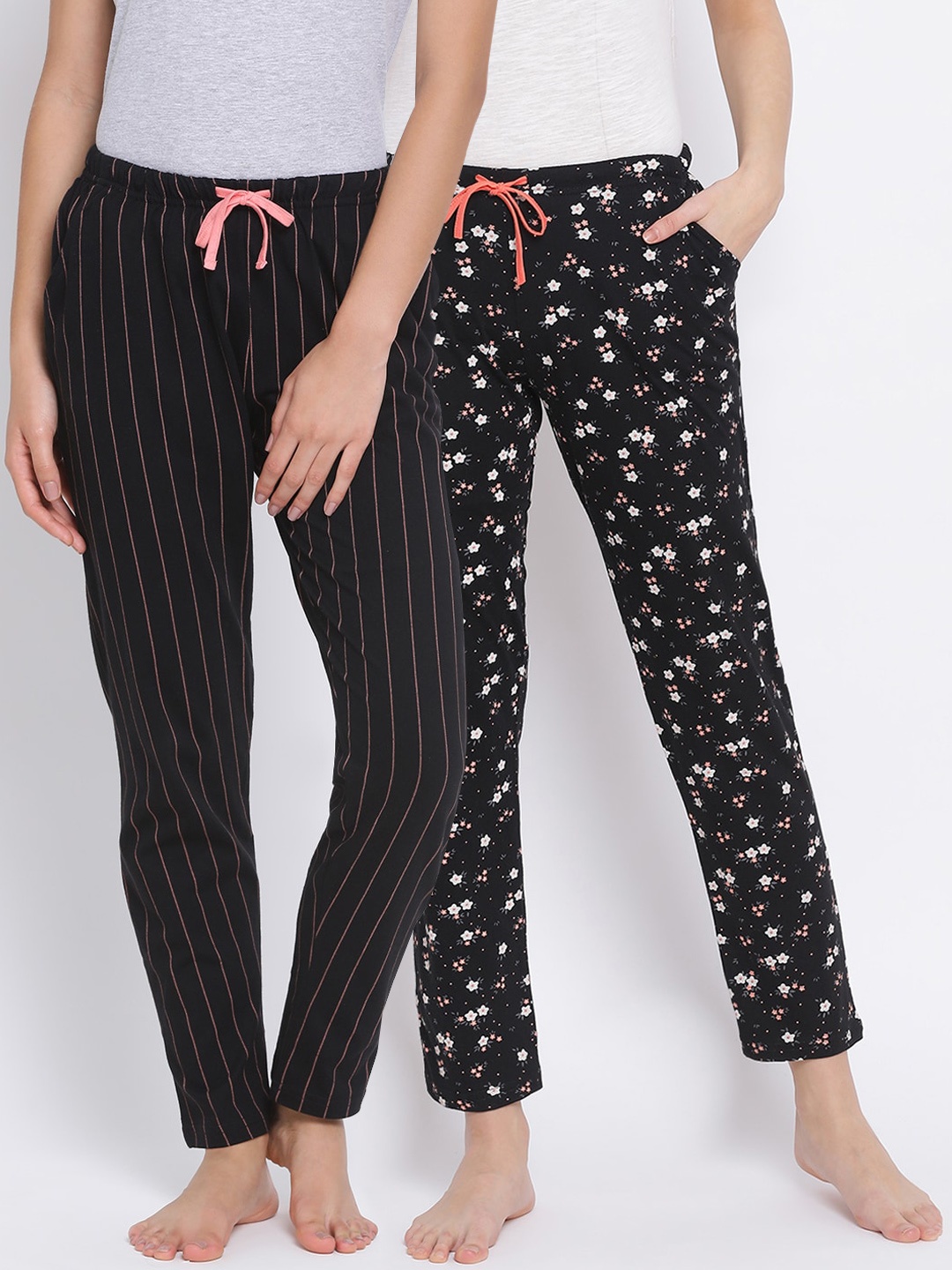 

Kanvin Women Pack of 2 Pure Cotton Lounge Pants, Black