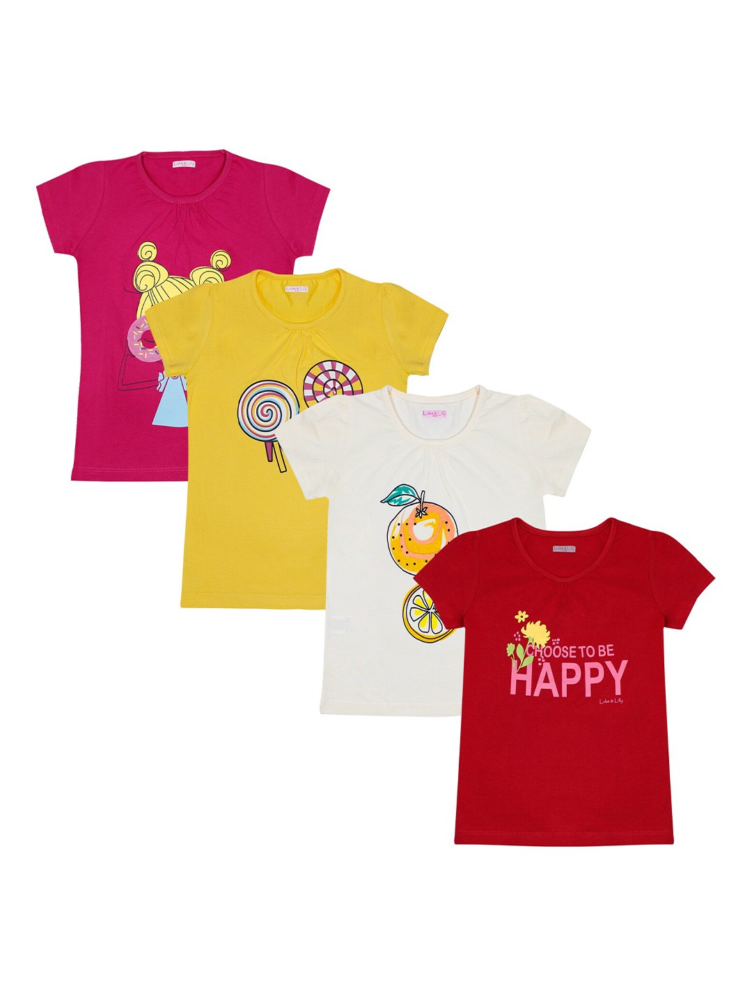 

Luke & Lilly Girls Multicoloured Printed Round Neck T-shirt, Multi