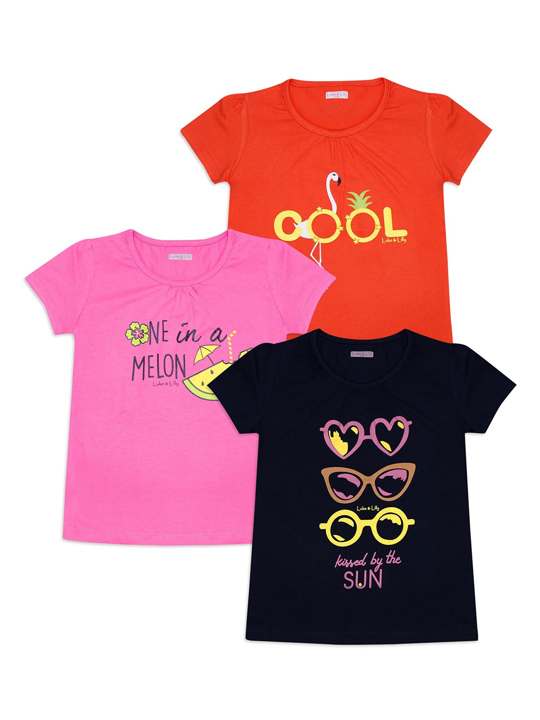 

Luke & Lilly Girls Multicoloured Printed Round Neck T-shirt, Multi