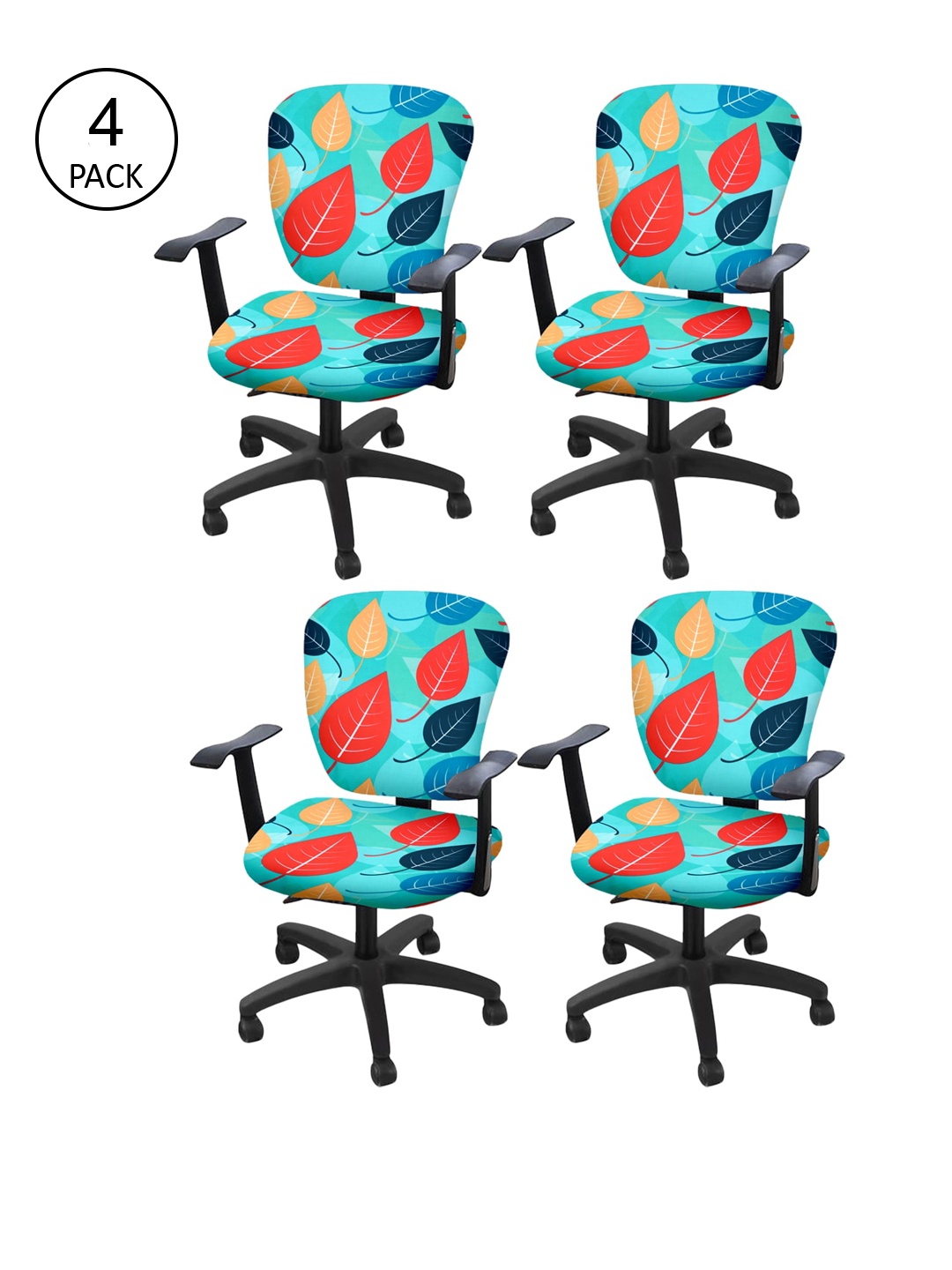 

Cortina Set of 4 Sea Green & Orange Printed Chair Covers