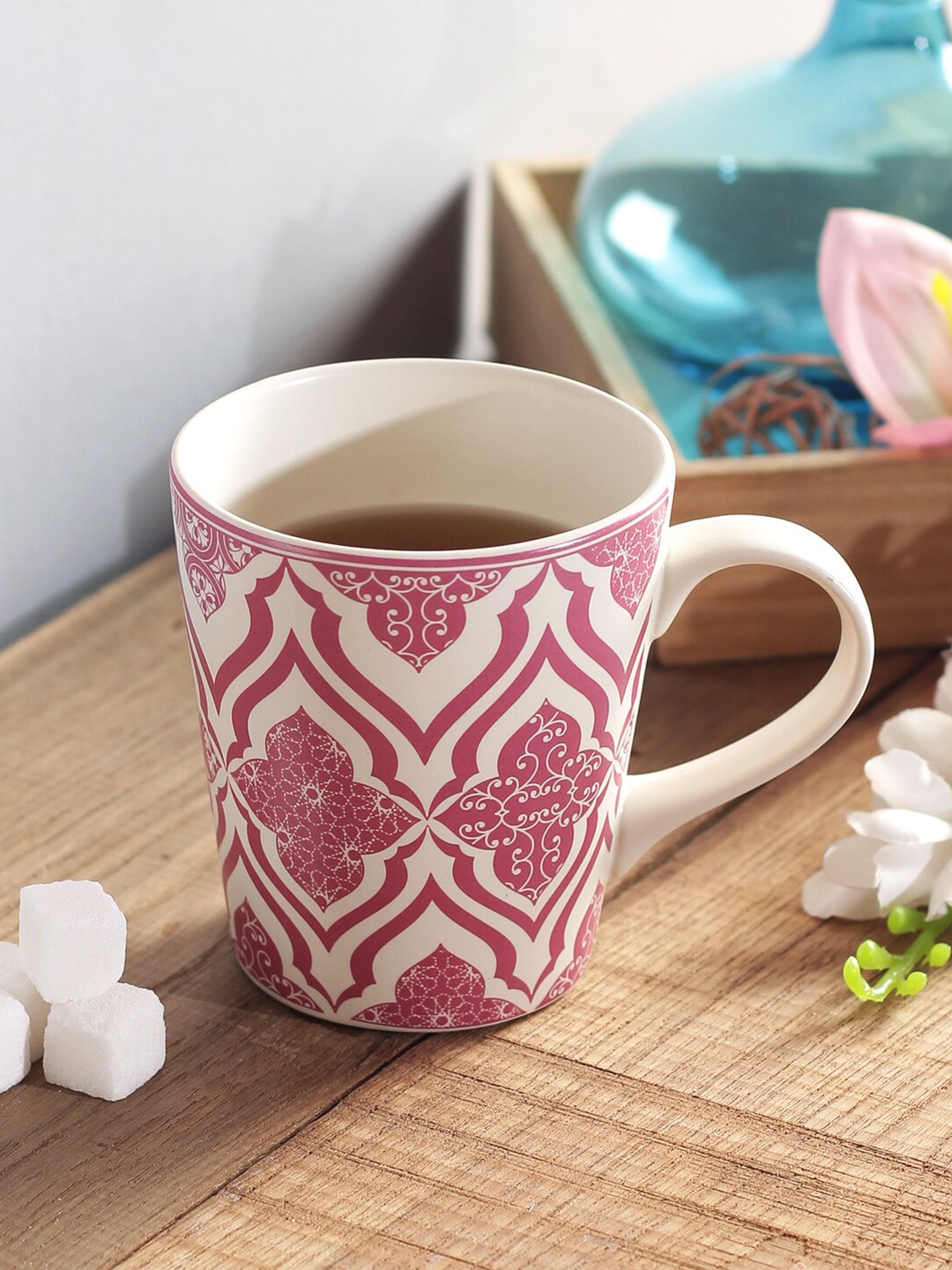 

India Circus by Krsnaa Mehta Unisex Pink The Morning Glory Coffee Mug