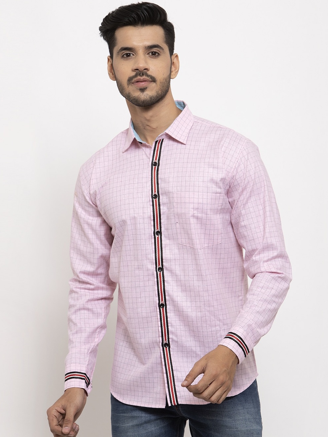 

KLOTTHE Men Pink Regular Fit Checked Casual Shirt