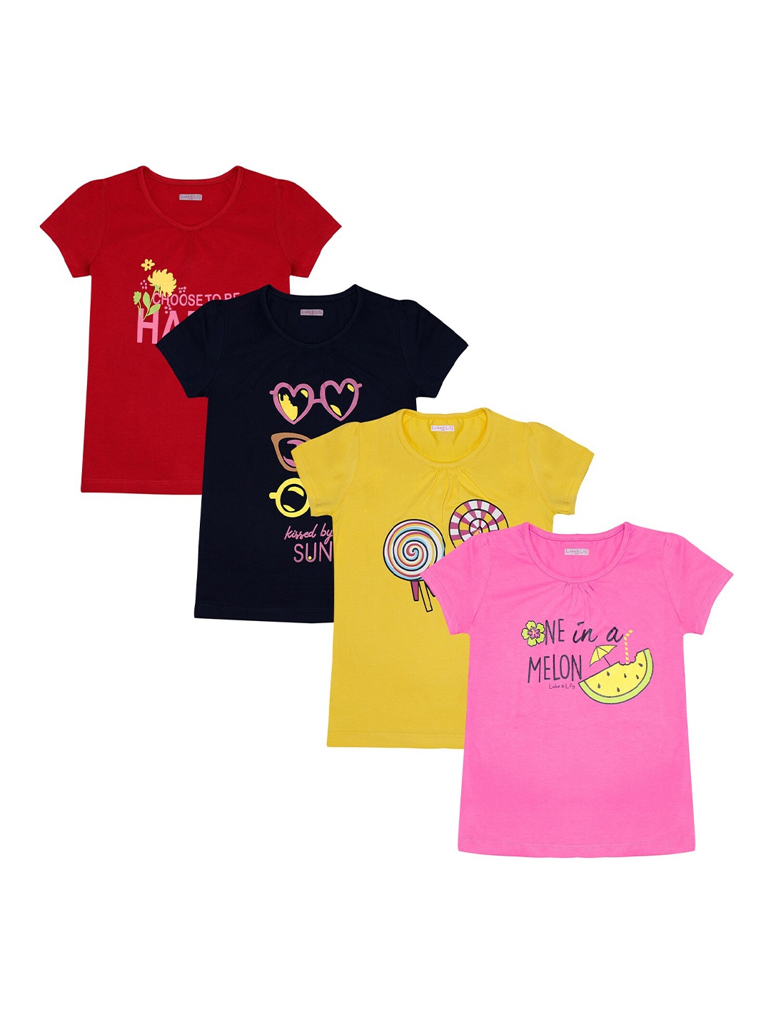 

Luke & Lilly Girls Multicoloured Printed V-Neck T-shirt, Multi