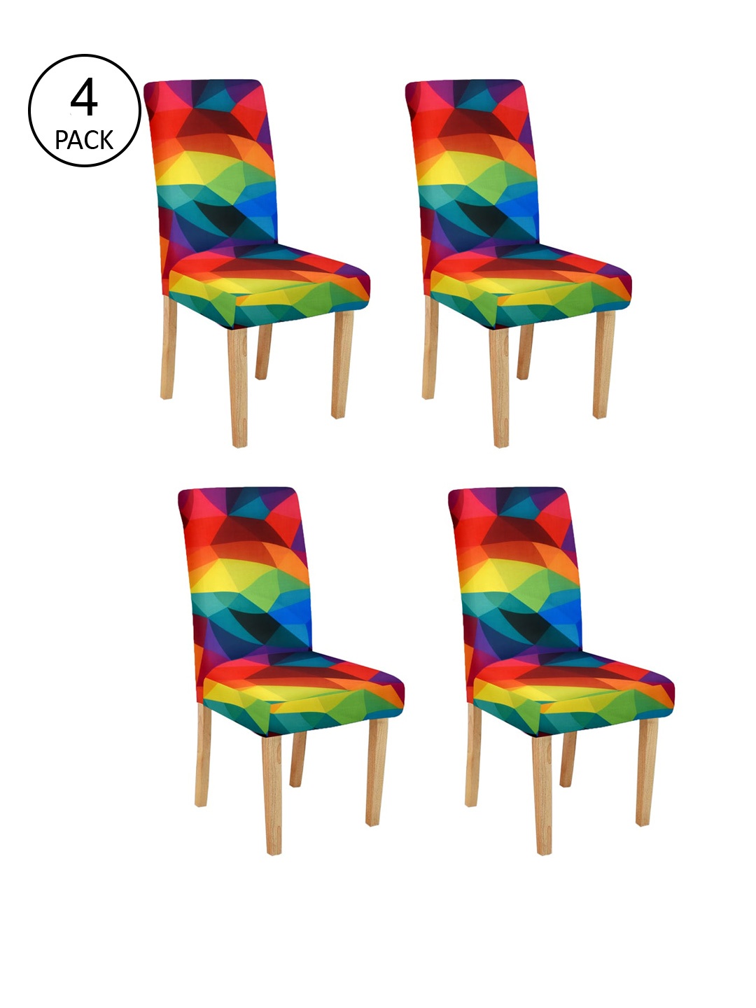 Cortina Set Of 4 Multicoloured Printed Chair Covers, Multi