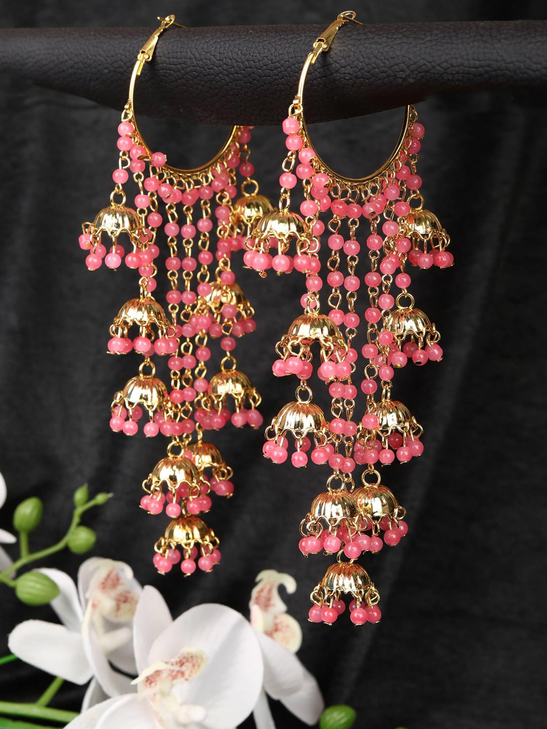 

Priyaasi Pink Contemporary Jhumkas