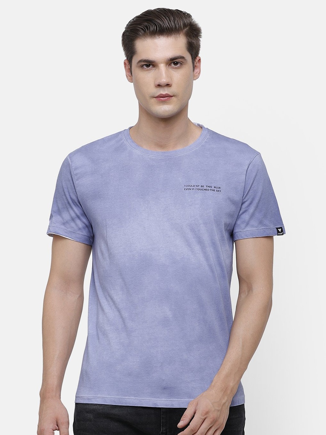 

Voi Jeans Men Purple Dyed Round Neck Pure Cotton T-shirt