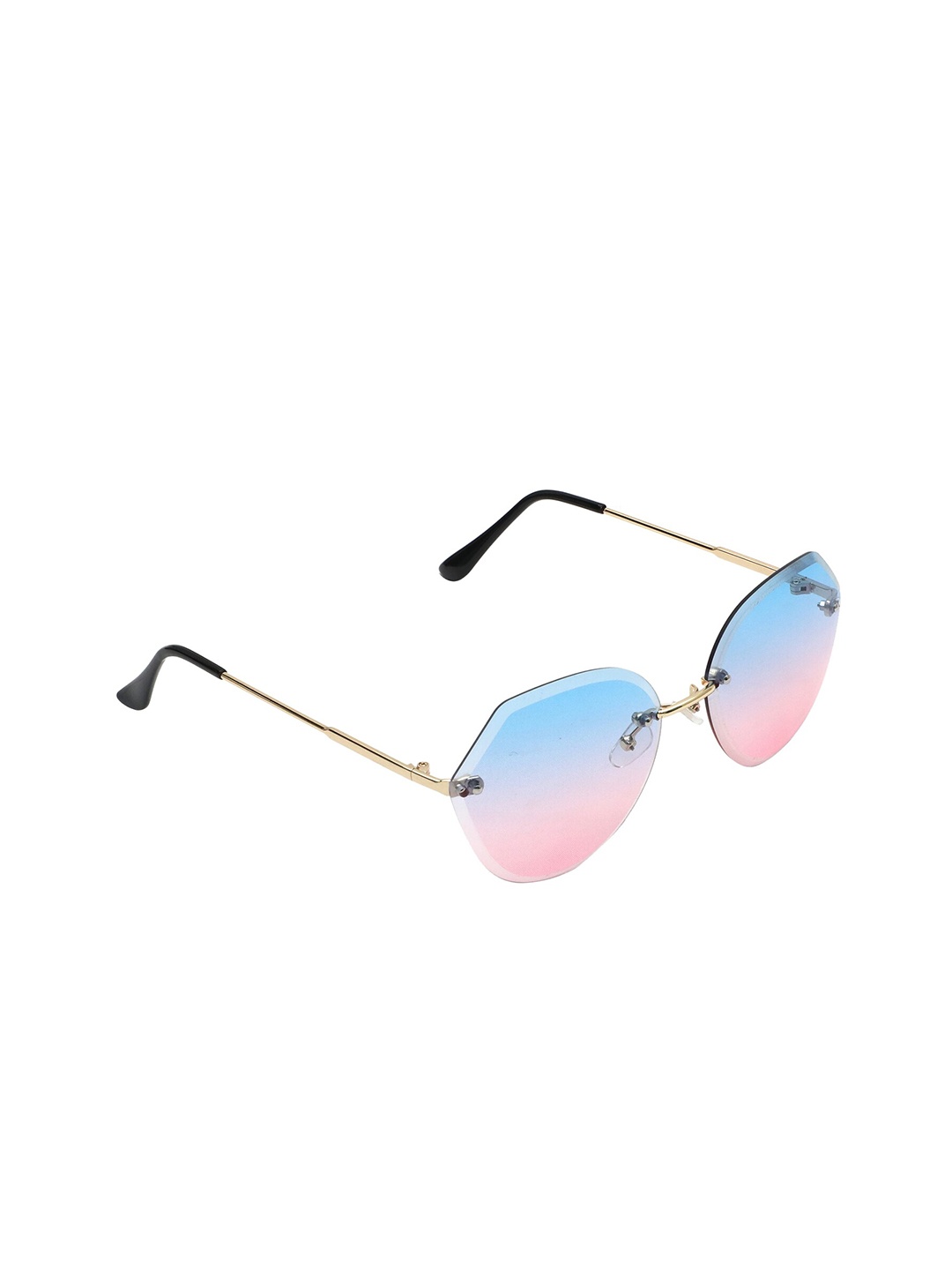 

Floyd Women Blue Lens & Gold-Toned Butterfly Sunglasses RL1 GOLD BLUE RED