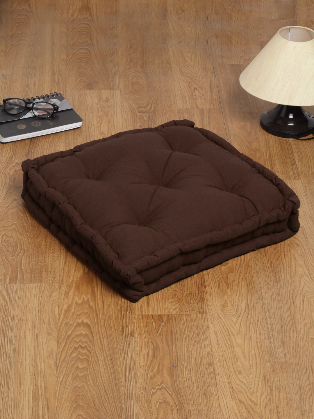 

Rajasthan Decor Brown Solid Square Floor Cushions