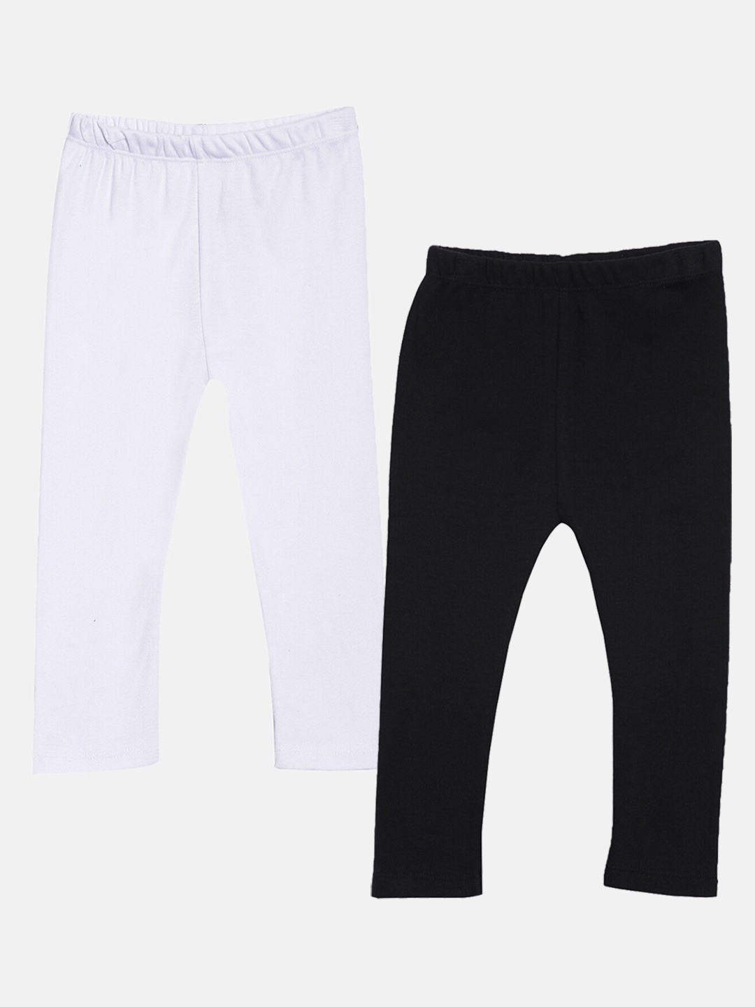 

Kryptic Girls Pack of 2 Pure Cotton Solid Ankle-Length Leggings, Black