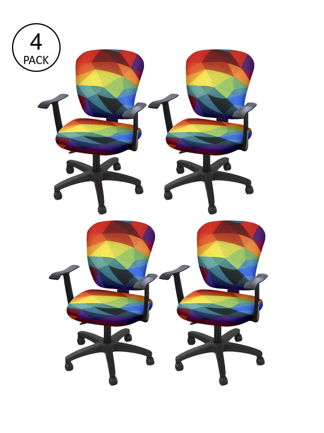 Cortina Set of 4 Multicoloured Printed Chair Covers, Multi