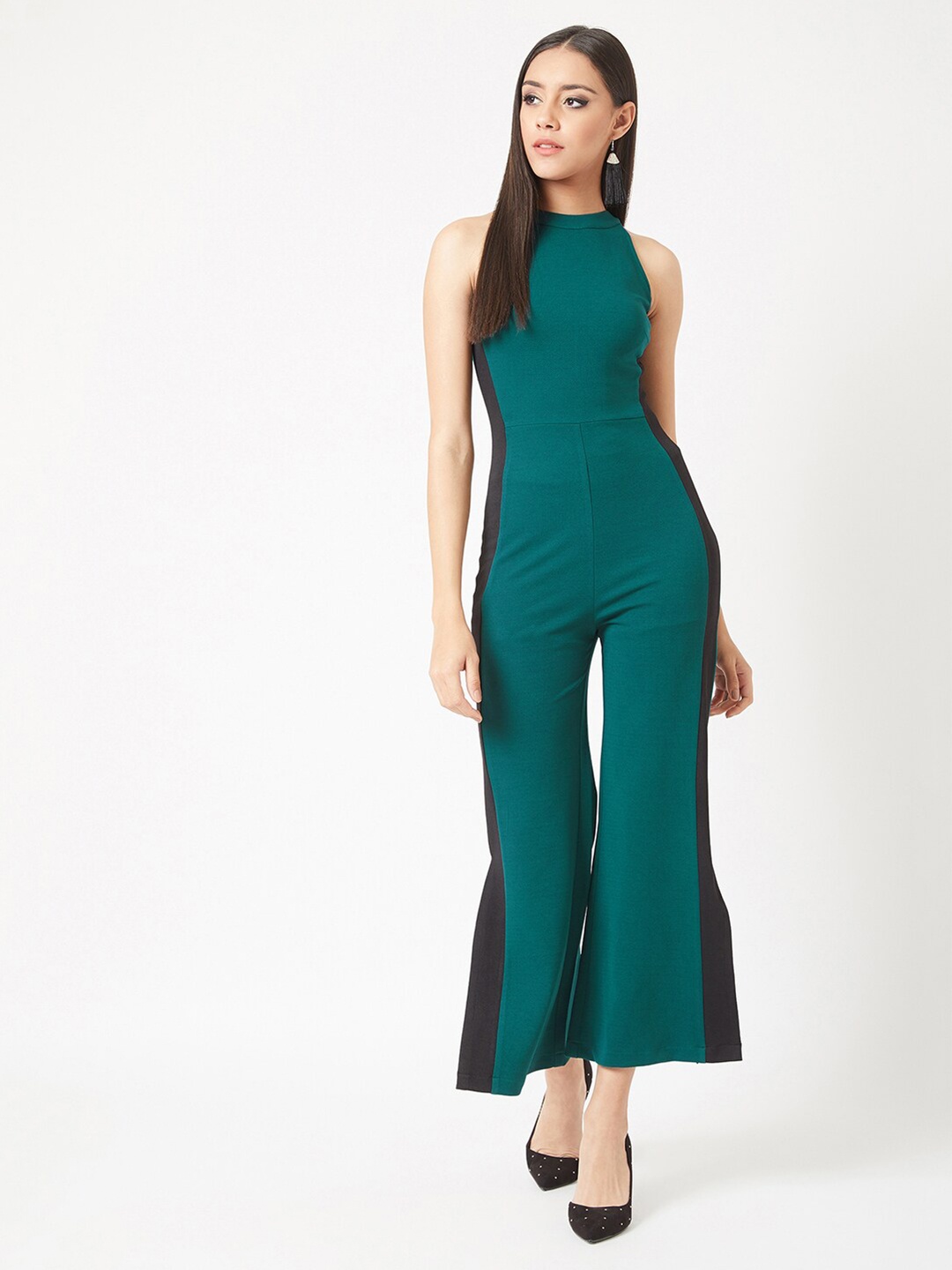 

Miss Chase Women Green & Black Solid Jumpsuit