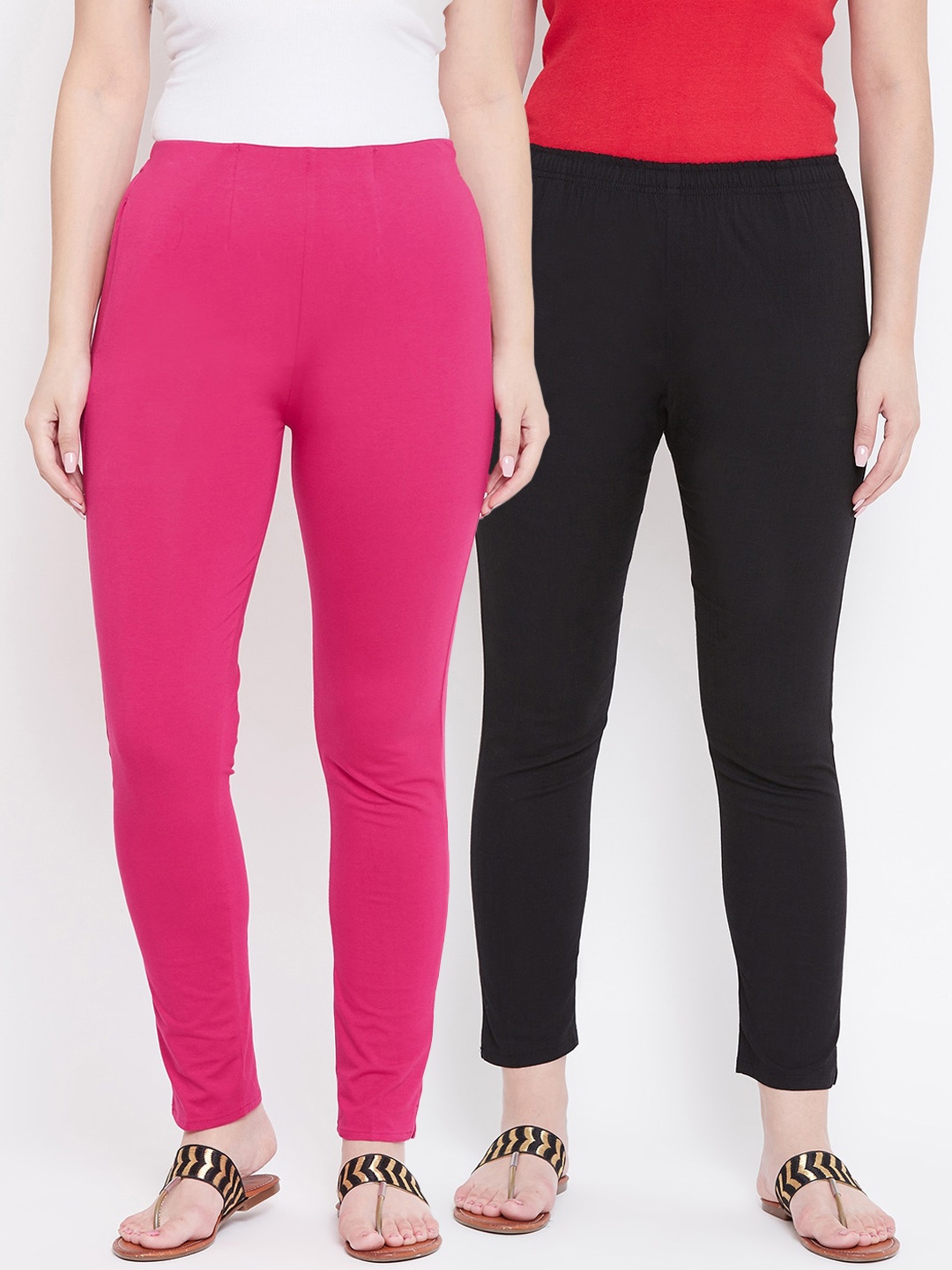 

Castle Women Multicoloured Pack of 2 Regular Fit Solid Regular Trousers, Multi