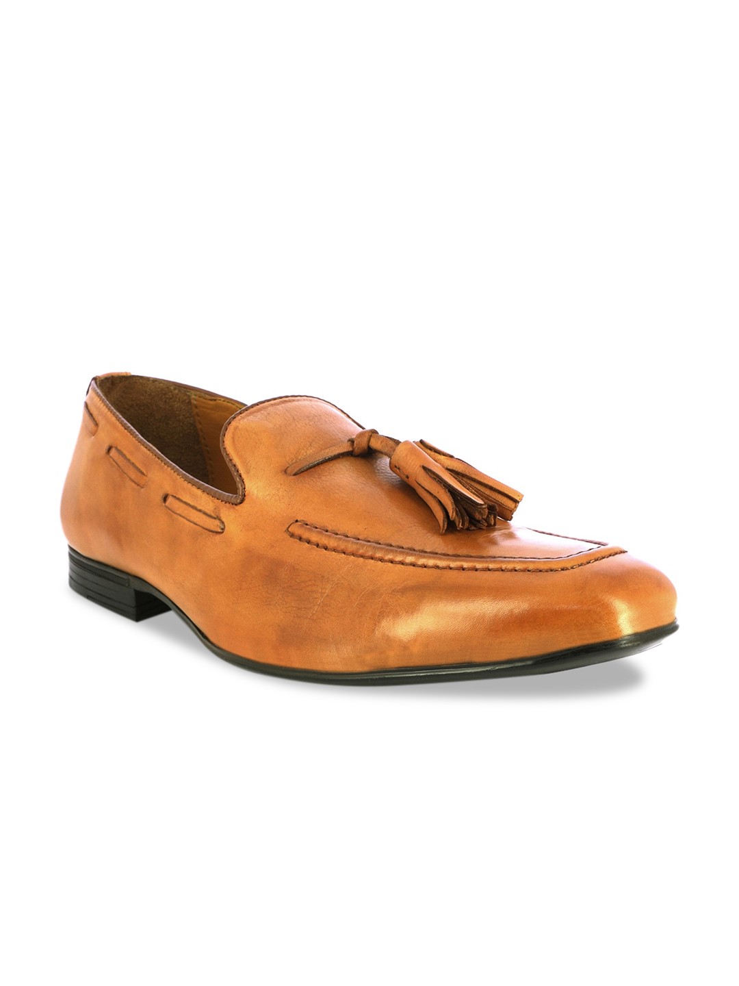 

Alberto Torresi Men Tan Brown Solid Leather Tasselled Loafers