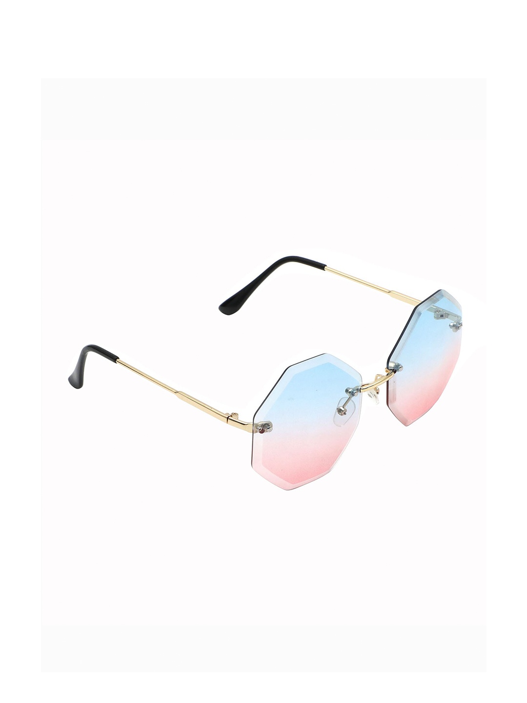 

Floyd Women Blue Lens & Gold-Toned Round Sunglasses with UV Protected Lens RL3