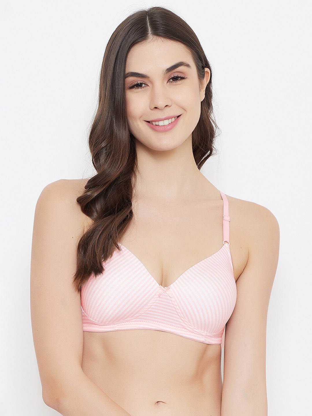 

Clovia Pink Printed Non-Wired Lightly Padded T-shirt Bra BR1277Q2232E