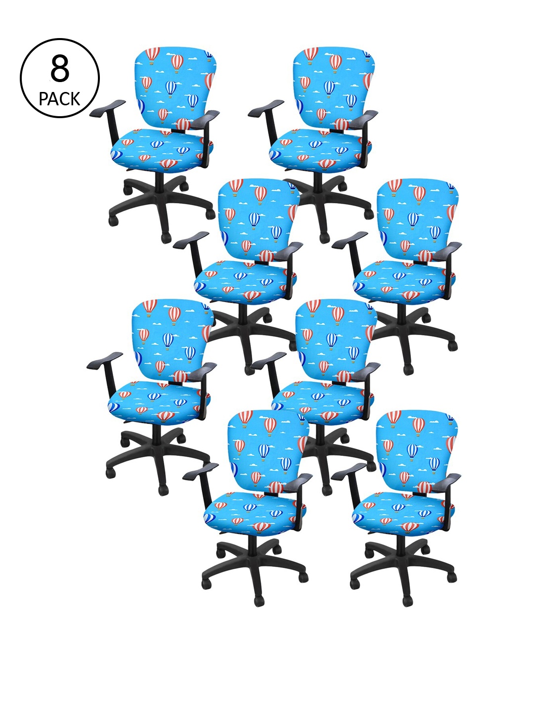 

Cortina Set of 8 Blue & White Printed Chair Covers