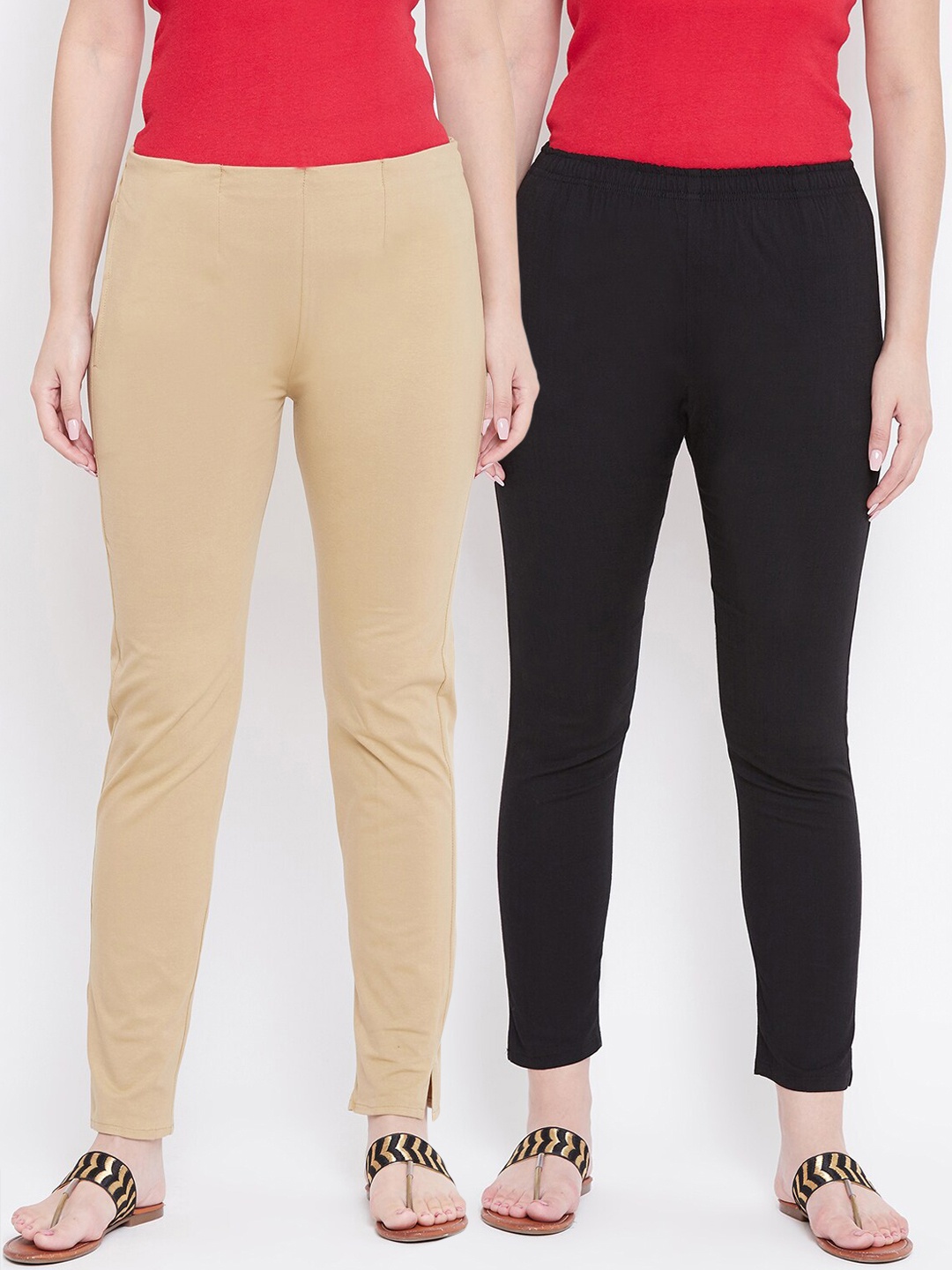 

Castle Women Multicoloured Pack of 2 Regular Fit Solid Regular Trousers, Multi