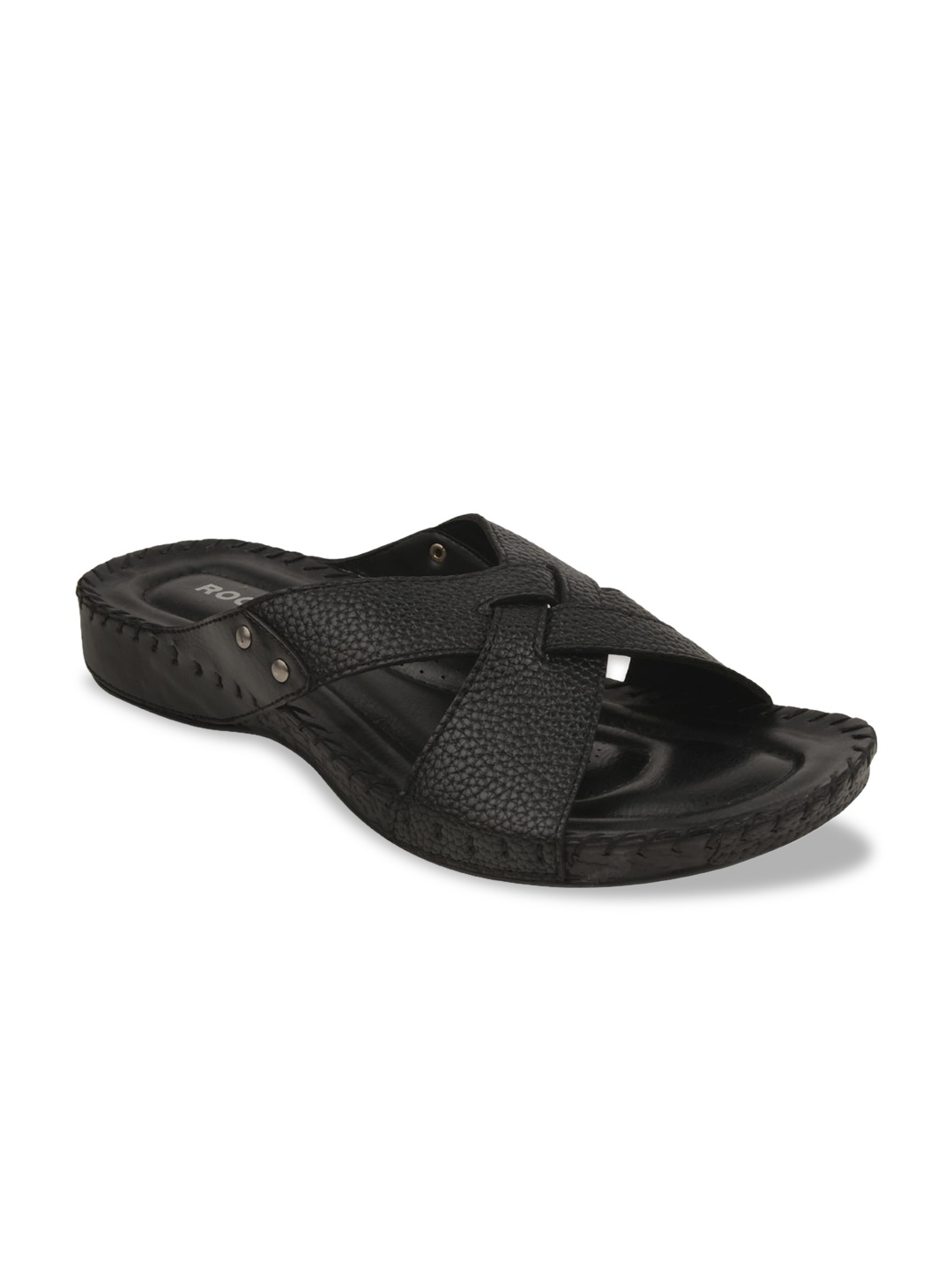 

Rocia Women Black Textured Sandals