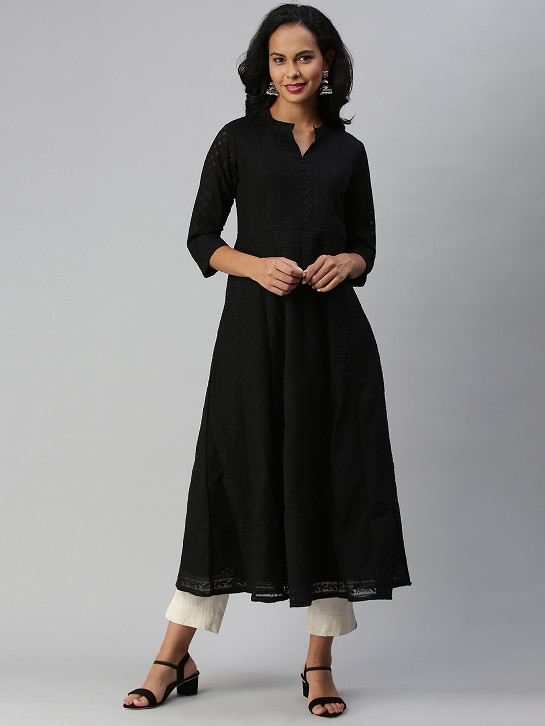 

Soch Women Black Georgette Anarkali Kurta