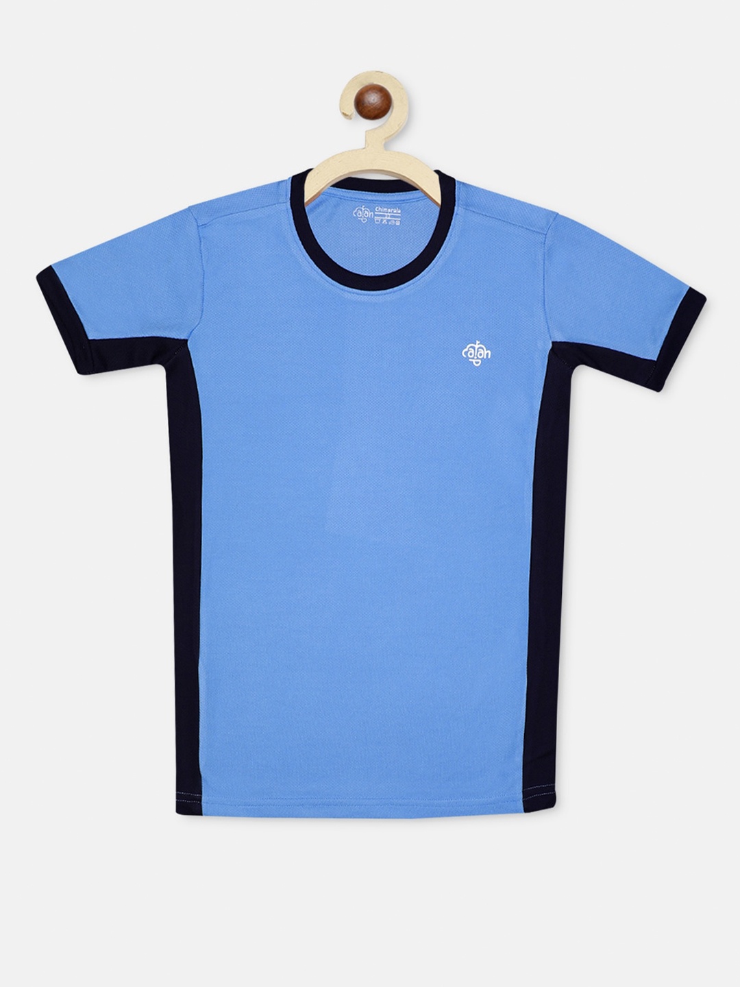 CHIMPRALA Boys Blue Solid Round Neck T-shirt