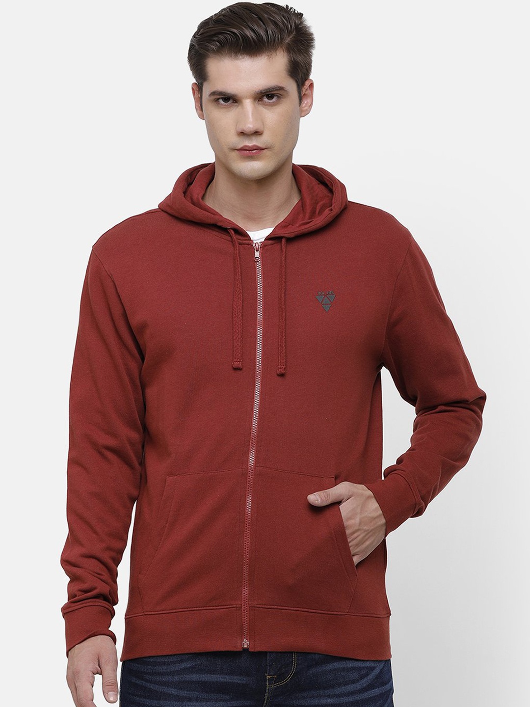 

Voi Jeans Men Red Solid Sweatshirt