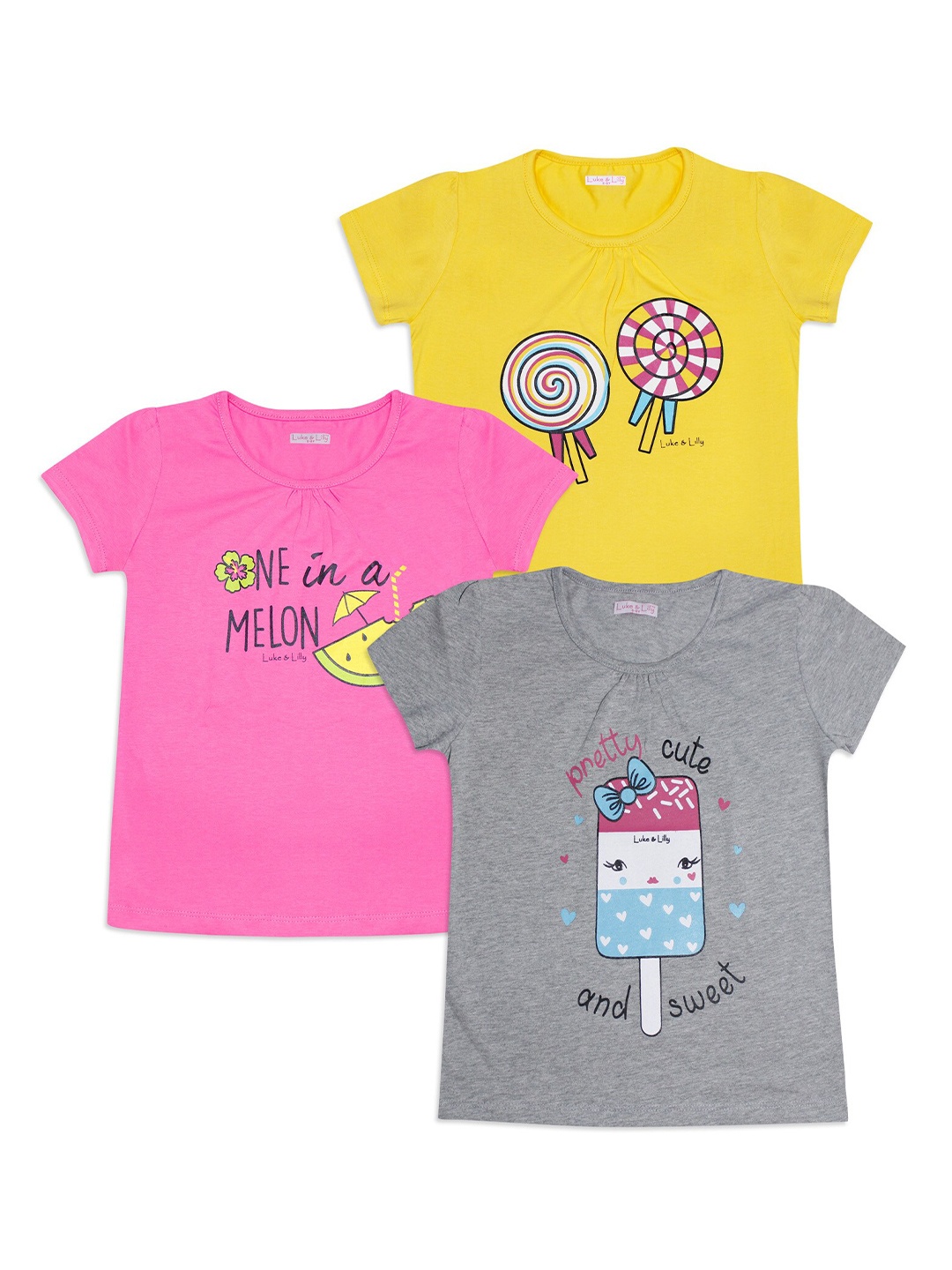

Luke & Lilly Girls Multicoloured Printed Round Neck T-shirt, Multi