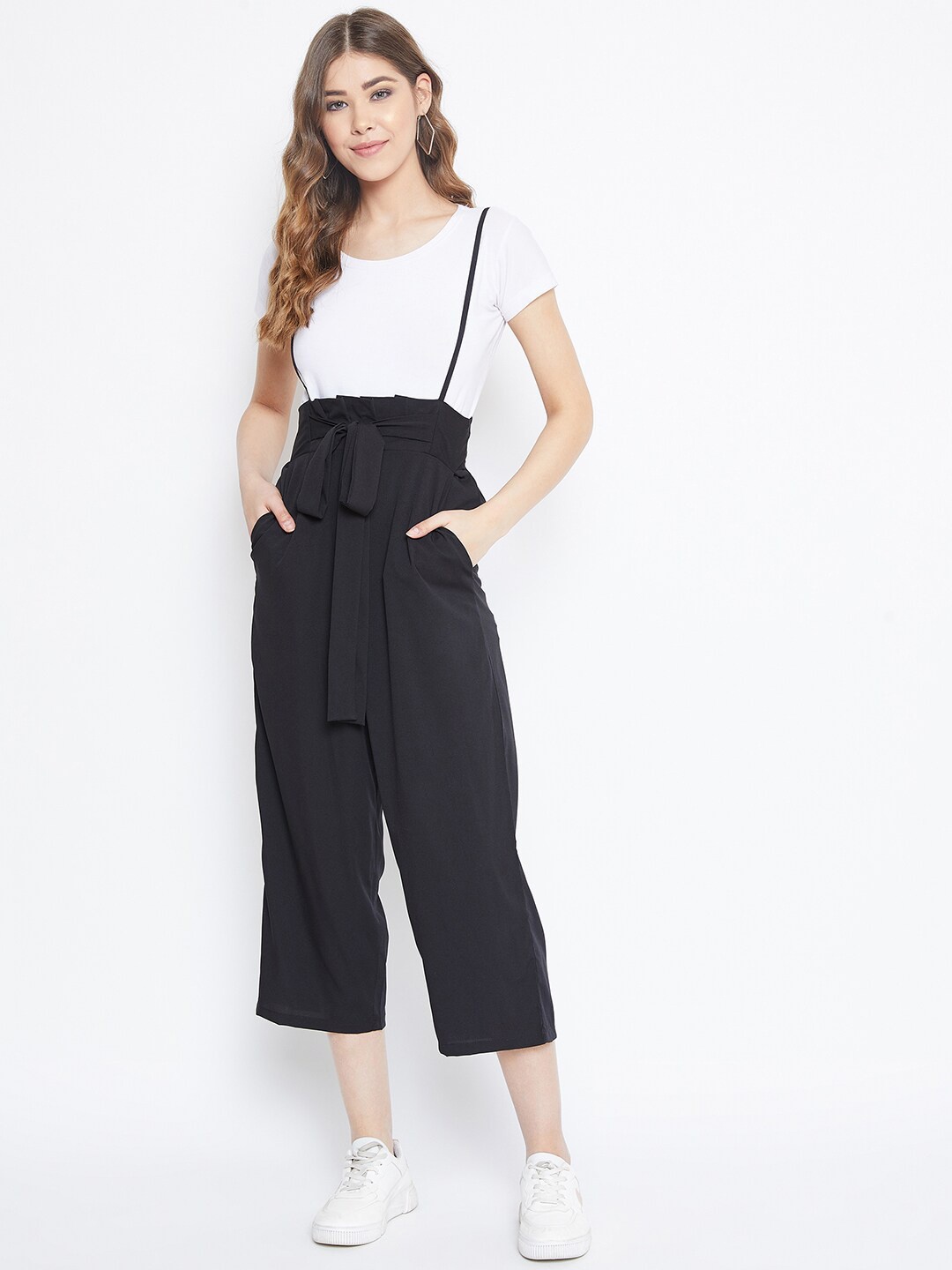 

Berrylush Women Black Solid Dungaree