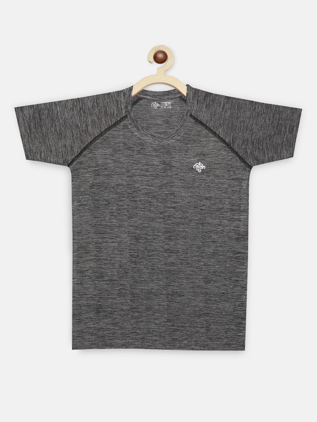 

CHIMPRALA Boys Grey Solid Round Neck T-shirt
