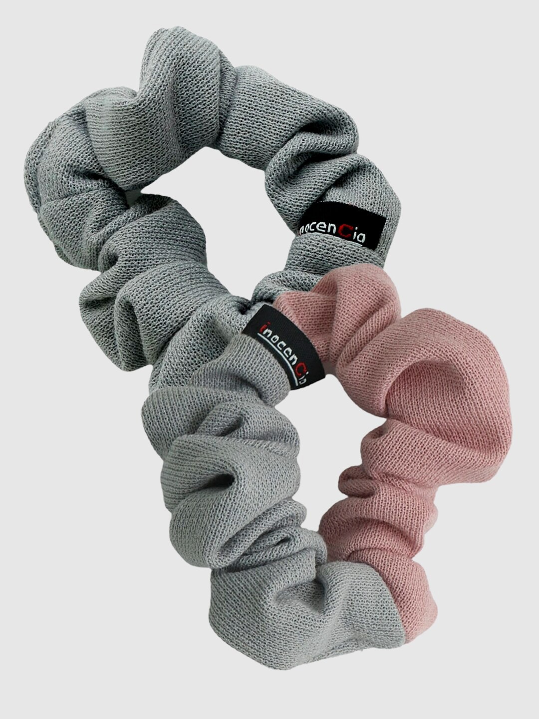 

inocenCia Women Grey & Pink Set of 2 Ponytail Holders