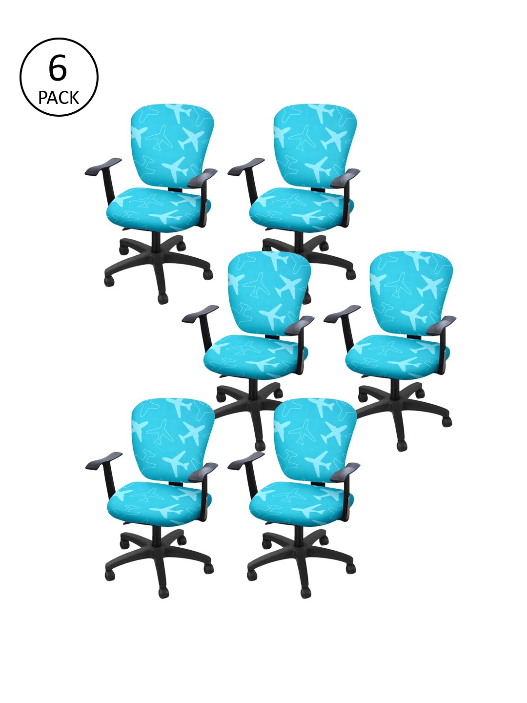 

Cortina Set of 6 Blue Printed Chair Covers