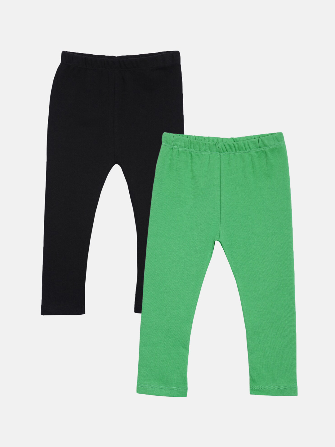 

Kryptic Girls Pack of 2 Solid Pure Cotton Ankle-Length Leggings, Black
