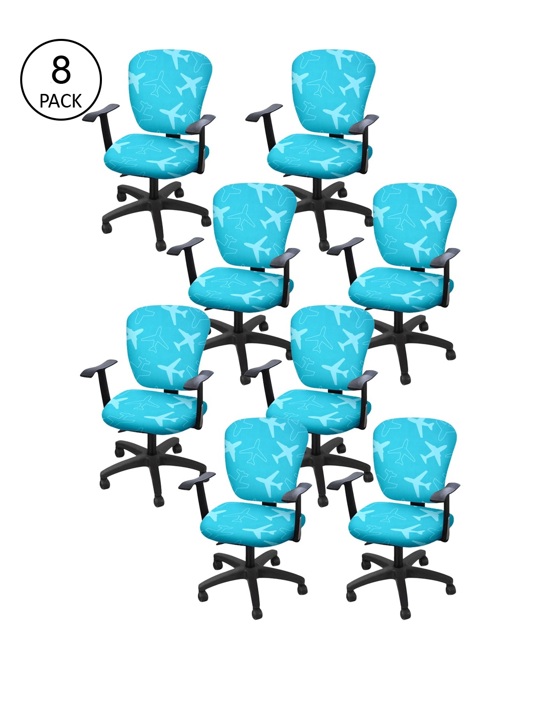 

Cortina Set of 8 Blue Printed Chair Covers