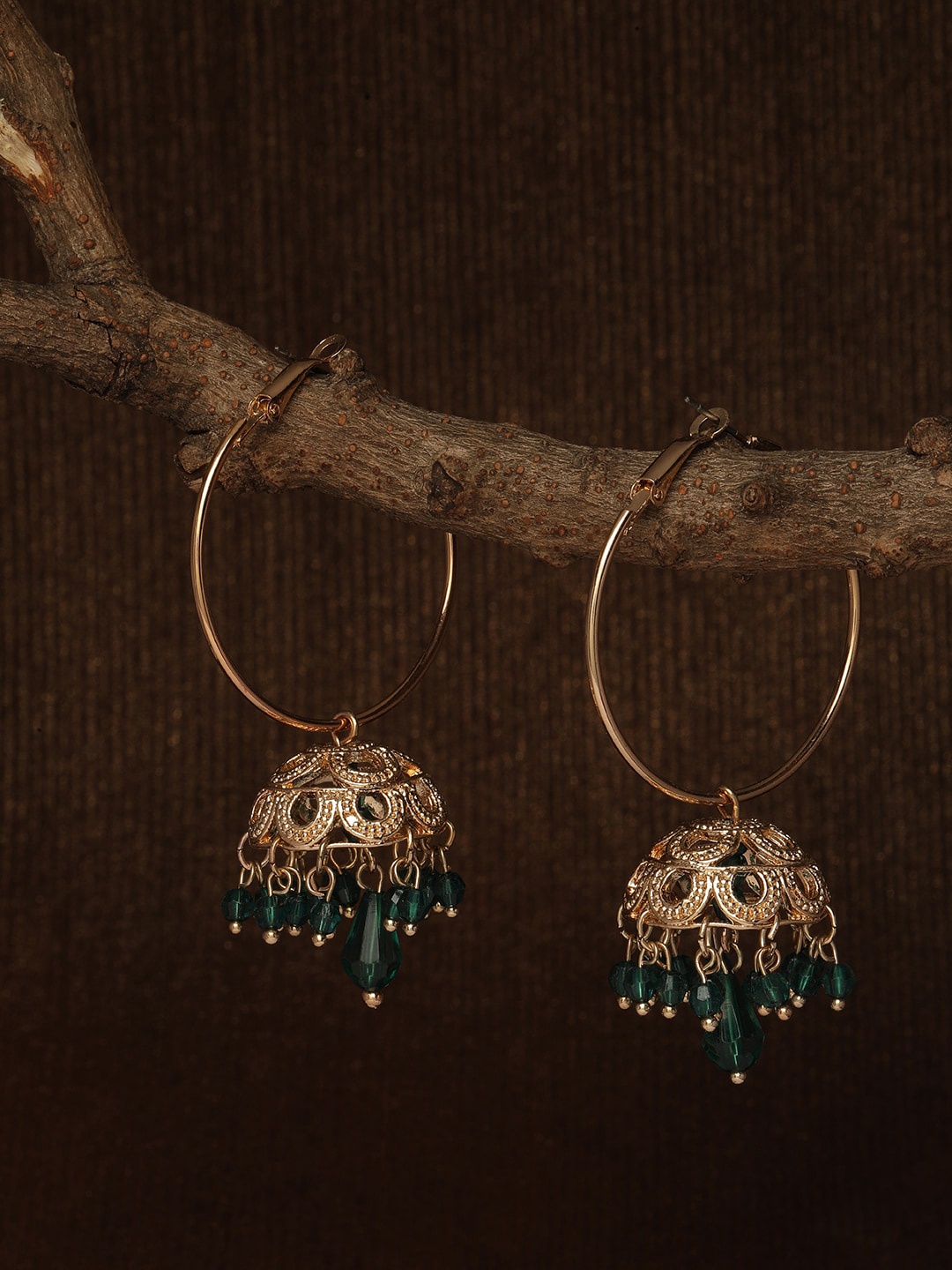 

Accessorize London Filigree Circular Jhumkas Hoop Earrings, Gold