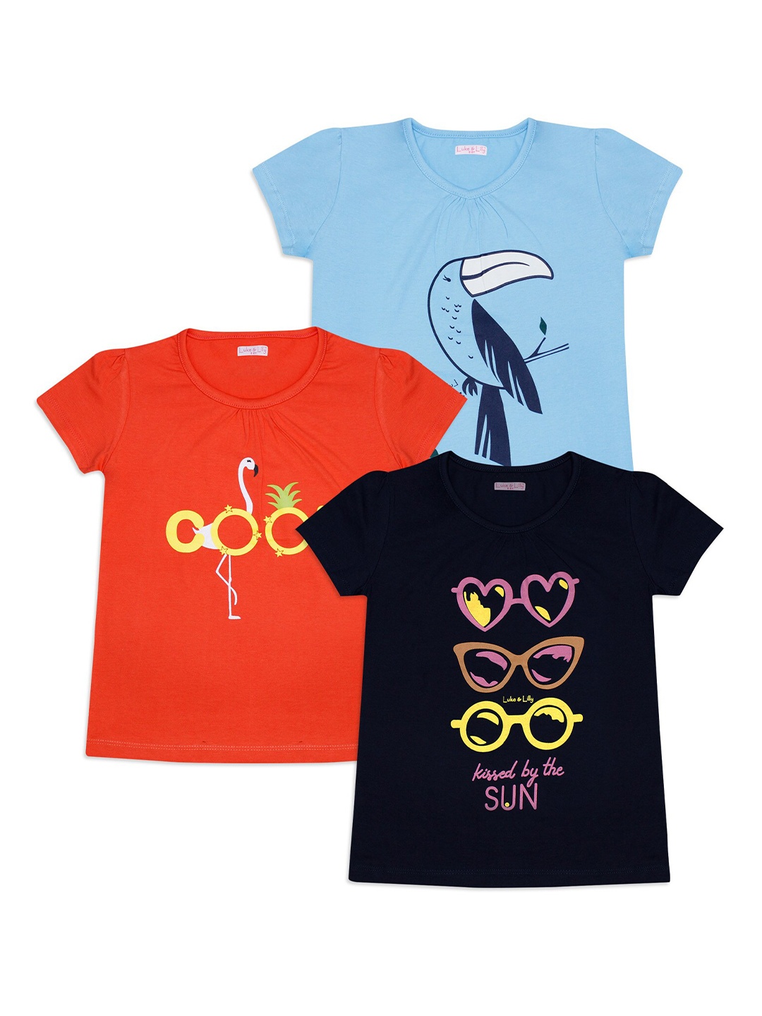 

Luke & Lilly Girls Multicoloured Printed Round Neck T-shirt, Multi
