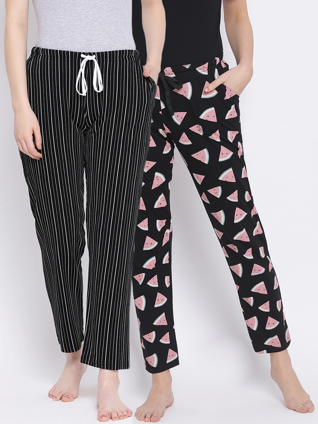 

Kanvin Women Pack of 2 Pure Cotton Lounge Pants, Black