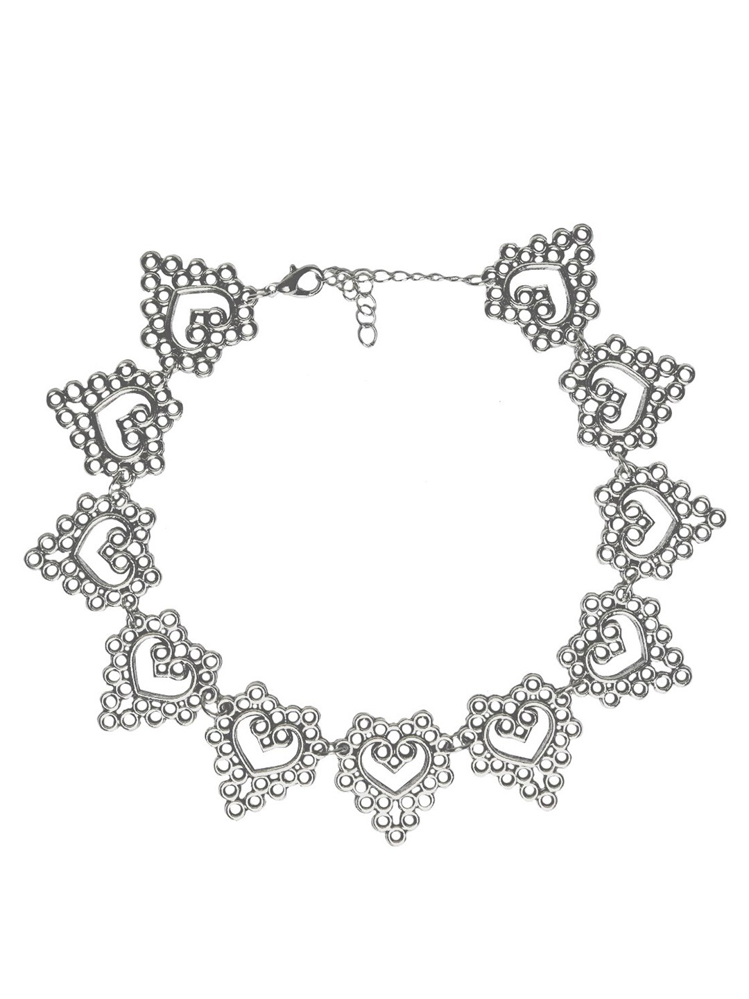 

JOKER & WITCH Silver-Toned Alloy Silver-Plated Choker Necklace